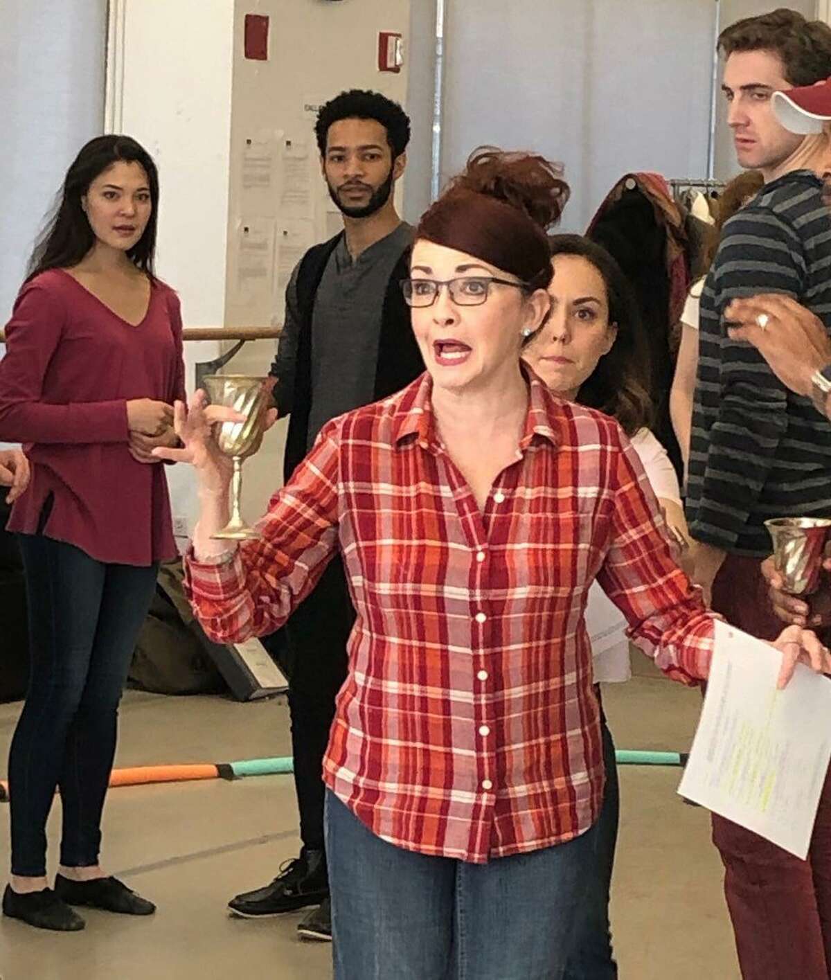 Actors rehearse in New York City for “Austen’s Pride, a new musical of Pride and Prejudice,” which will premiere in Ridgefield at ACT (A Contemporary Theatre) of Connecticut. The show runs March 30 through April 14.