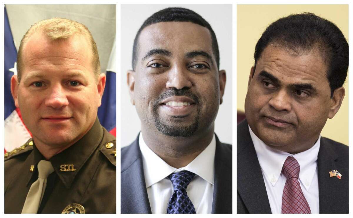 Fort Bend County Officials like Sheriff Troy Nehls (left), newly-elected District Attorney Brian Middleton (center) and County Judge KP George (right) are working to curb human trafficking.
