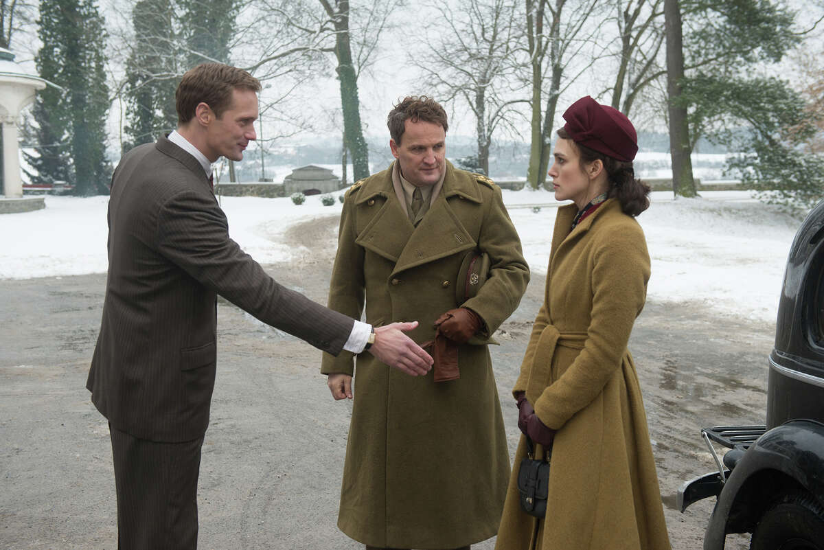 From left: Alexander Skarsgard, Jason Clarke and Keira Knightley star in "The Aftermath," a romantic potboiler set in post-World War II Hamburg.
