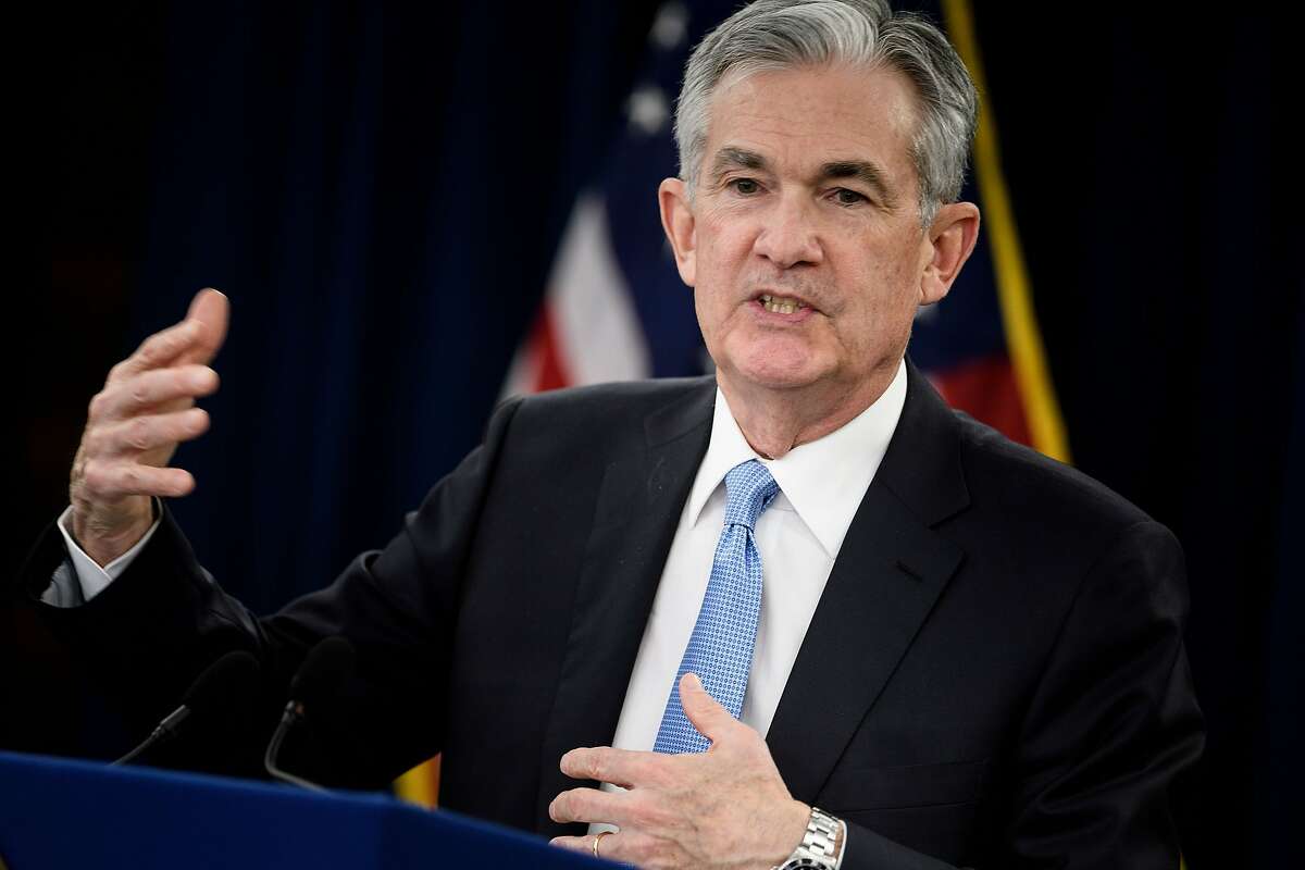 Federal Reserve Chairman Jerome Powell during a press briefing following a Federal Open Market Committee meeting March 20, 2019 in Washington, DC. - Powell said Wednesday it could be "some time" before the US central bank will have to change the key lending rate. The Fed kept the benchmark borrowing rate unchanged and forecast no more increases this year. (Photo by Brendan Smialowski / AFP)BRENDAN SMIALOWSKI/AFP/Getty Images