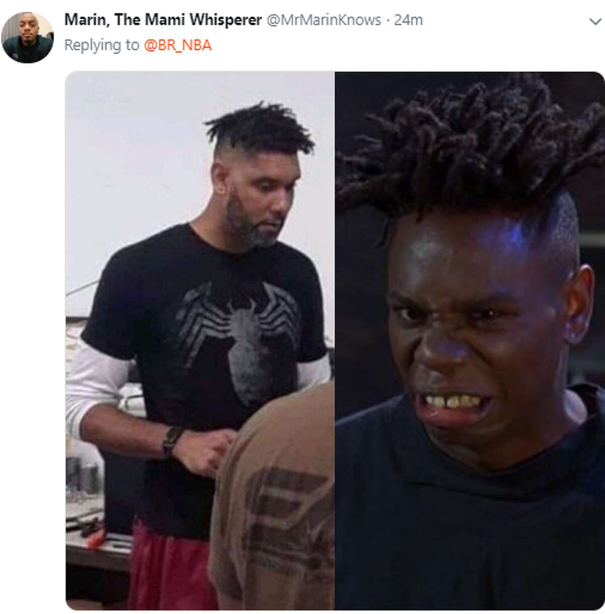 Tim Duncan's new hairdo has the internet comparing him to 21 Savage, 'The  Nutty Professor' character