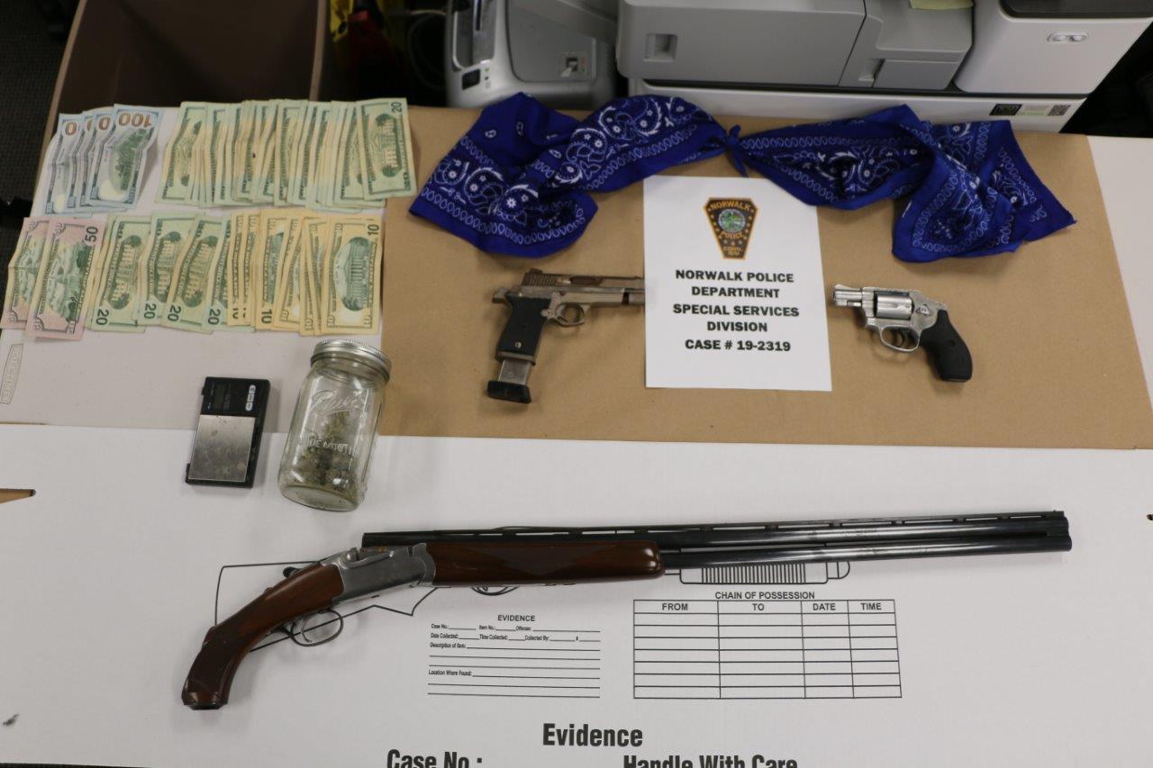 Three guns seized in Norwalk drug bust