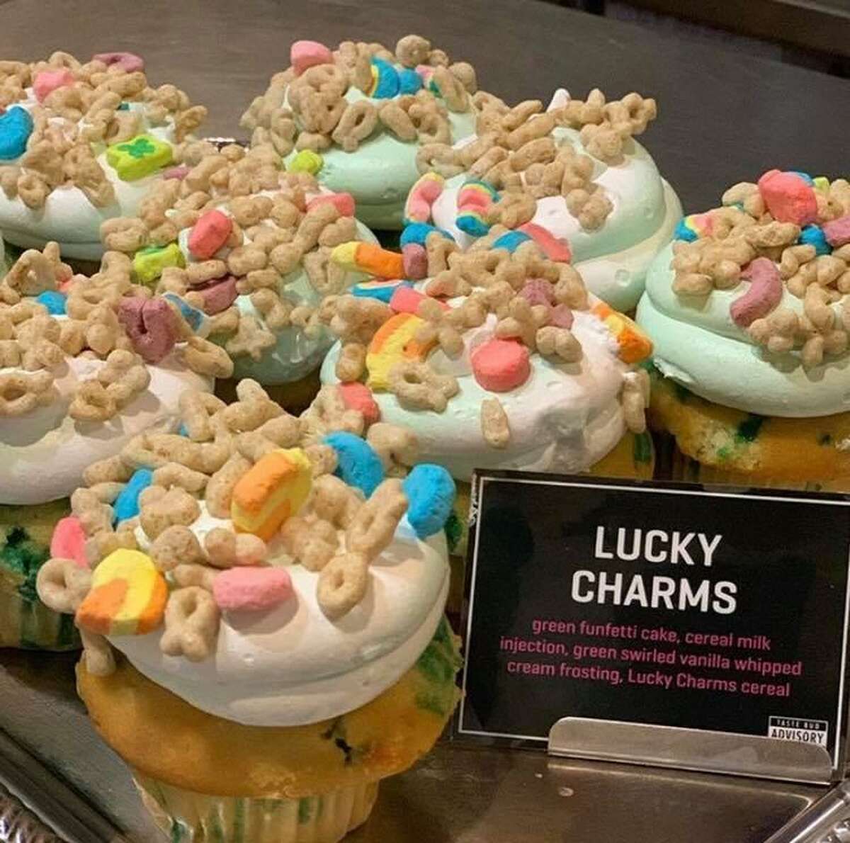 NoRA Cupcake Co. features its popular flavored cakes daily, and rotates monthly six of its speciality flavors, including Lucky Charms from its cereal-inspired line.