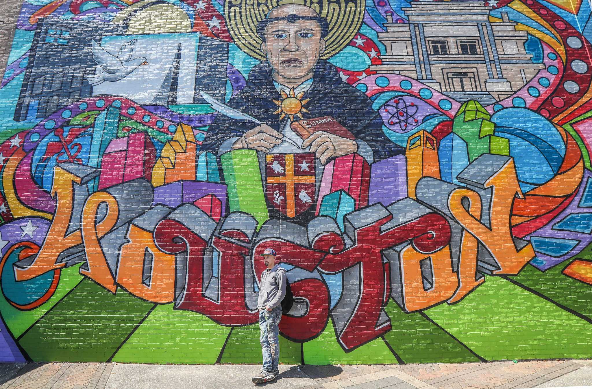 University Of St Thomas Unveils Mural By Gonzo247 At Thursday Party Houstonchronicle Com