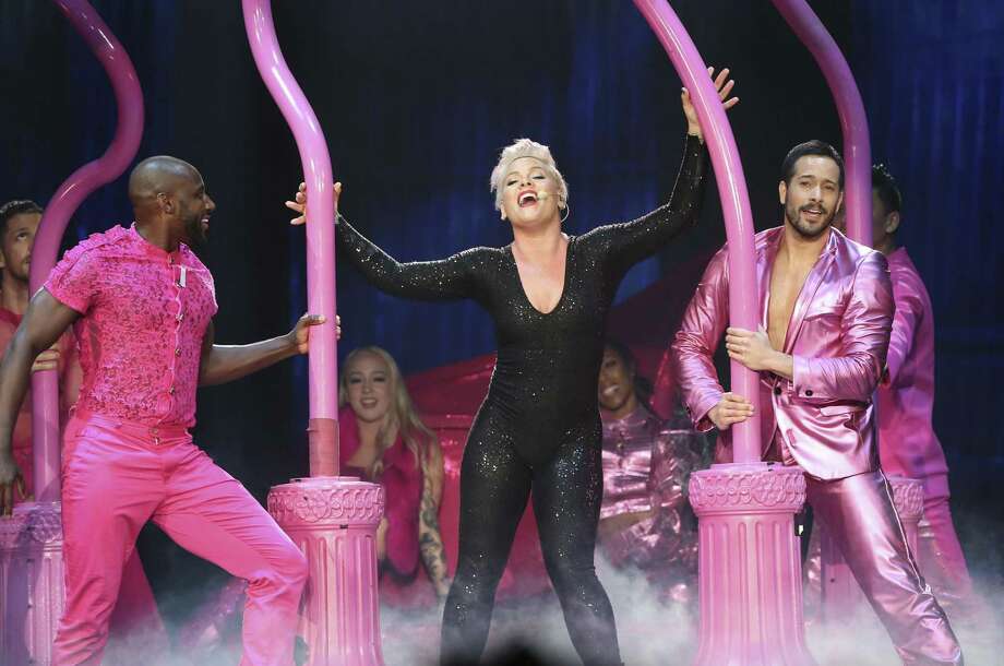 Review Pink flies high at AT&T Center San Antonio ExpressNews
