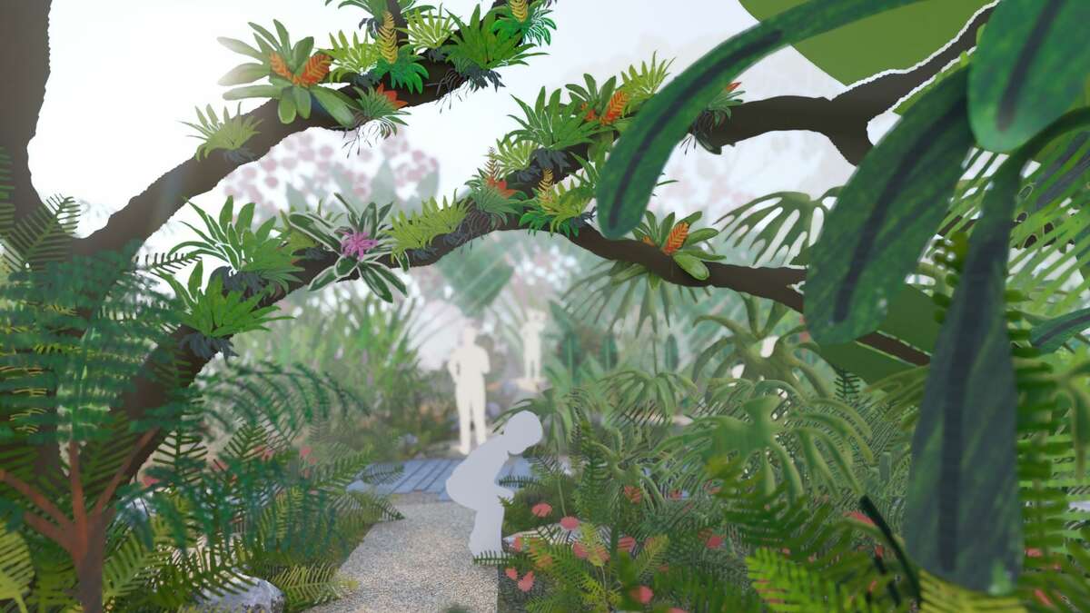 Houston Botanic Gardens’ central exhibition area, the Global Collection Garden, will feature a series of outdoor rooms including an area of tropical plants.