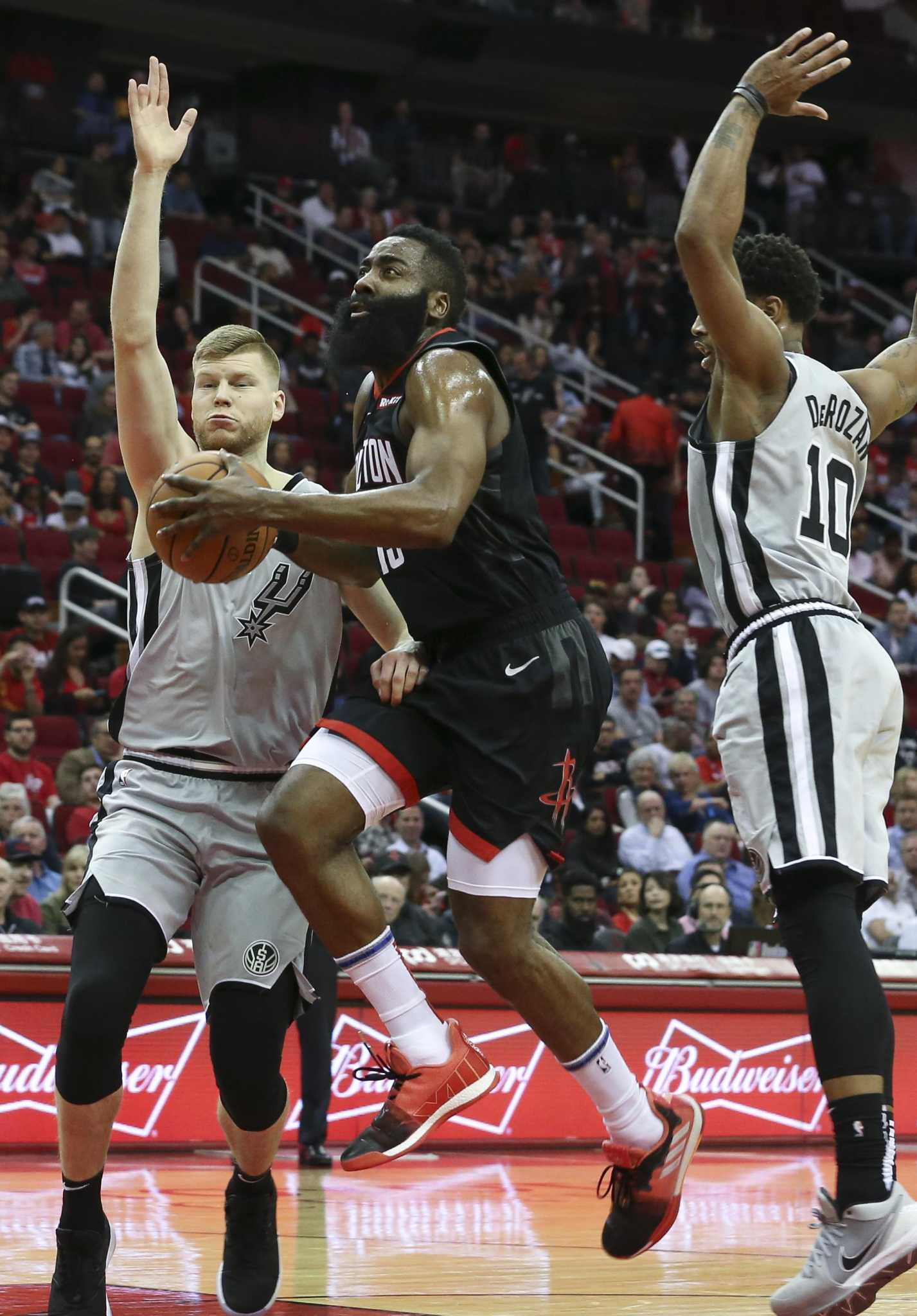 James Harden's career-high 61 points carry Rockets past Spurs