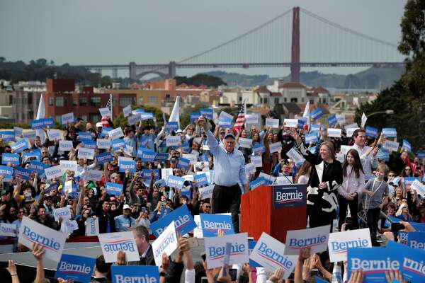 Sen Bernie Sanders Draws Enthusiastic Crowd To Fort Mason