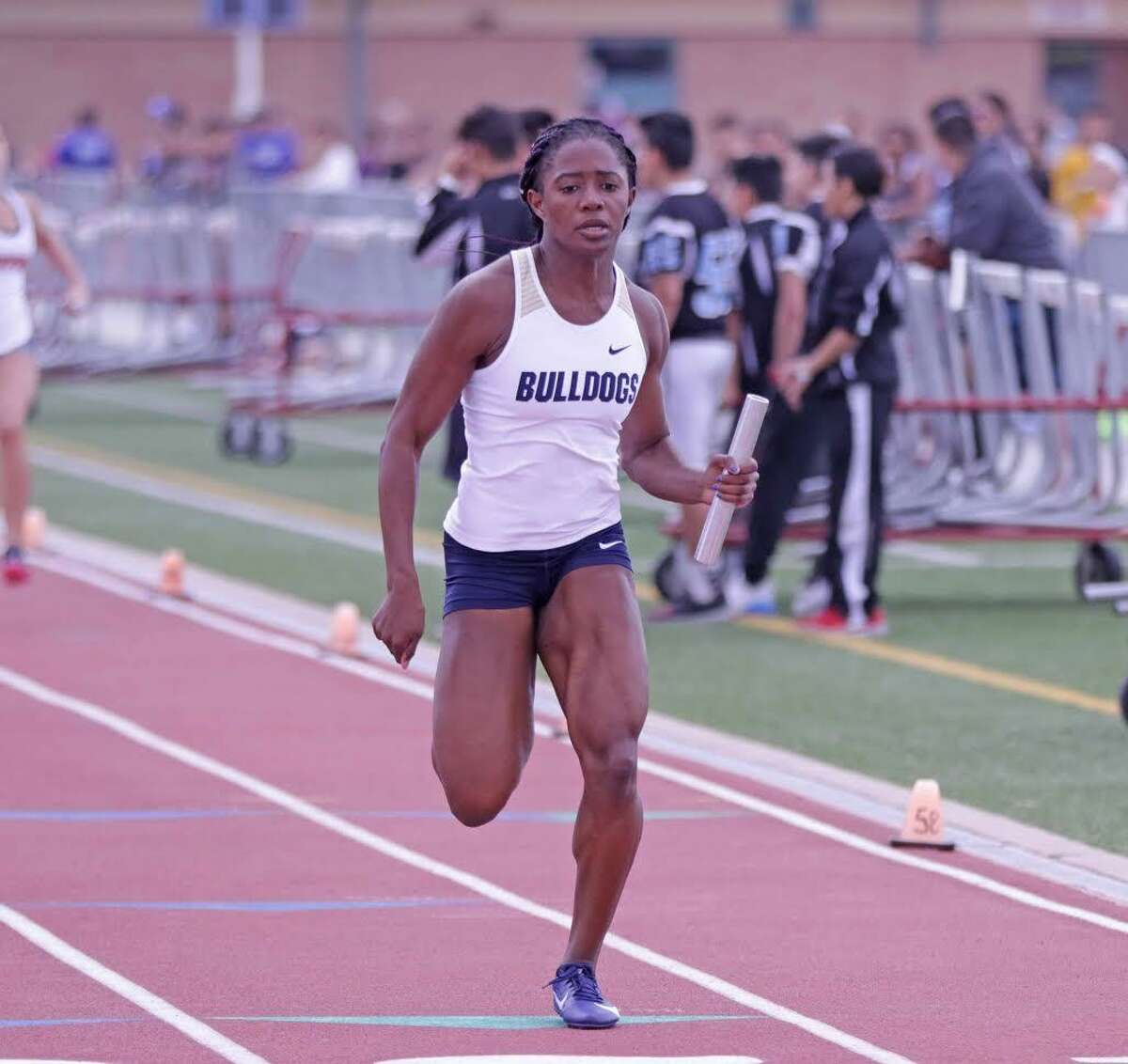 Alexander’s Cynthia Emeremnu won home the 100- (12.53) and 200-meter dashes (25.24) at the City Meet Saturday.