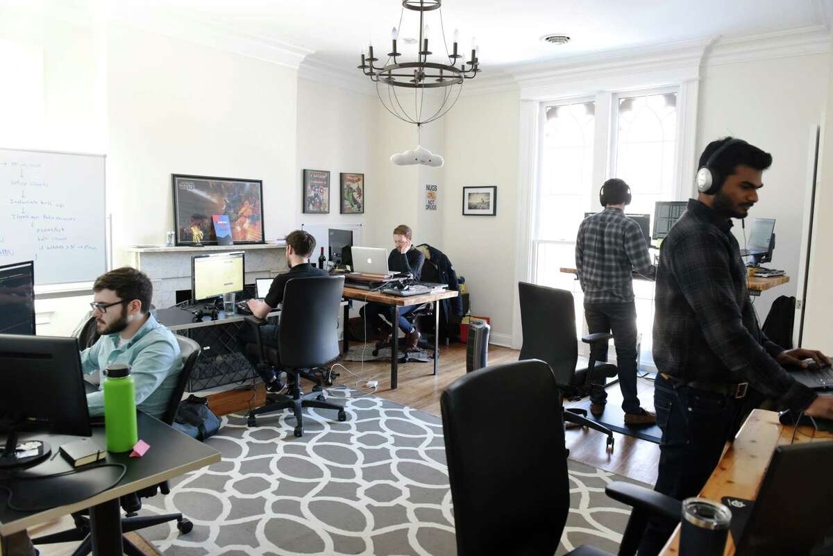 Jahnel Group software developers work on various projects on Thursday, March 7, 2019 at the Jahnel Group office in Schenectady, NY. (Phoebe Sheehan/Times Union)