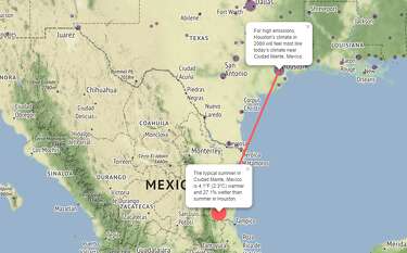 Map Shows How Climate Change Will Affect Houston 60 Years From Now