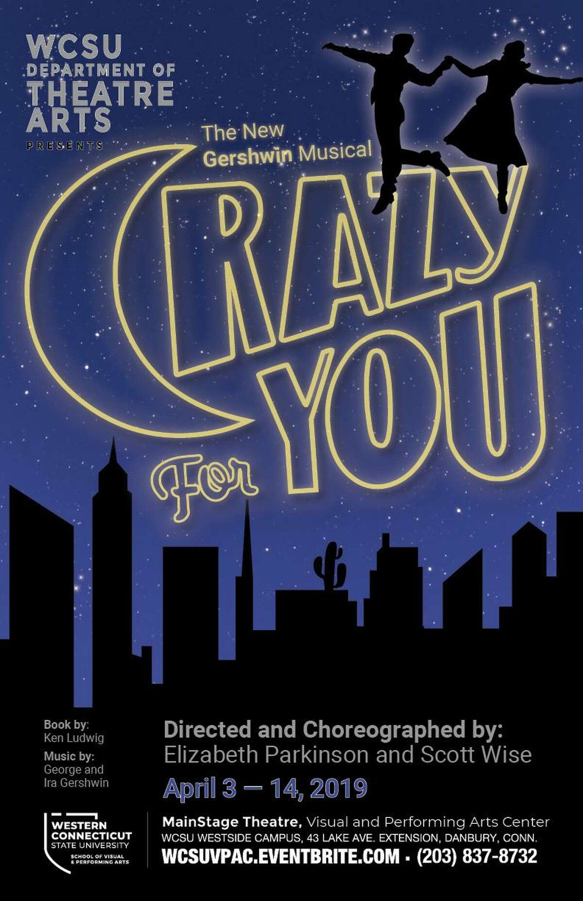 “Crazy for You” runs April 4-April14 in the MainStage Theatre of the Visual and Performing Arts Center on Western Connecticut State University’s Westside campus in Danbury.