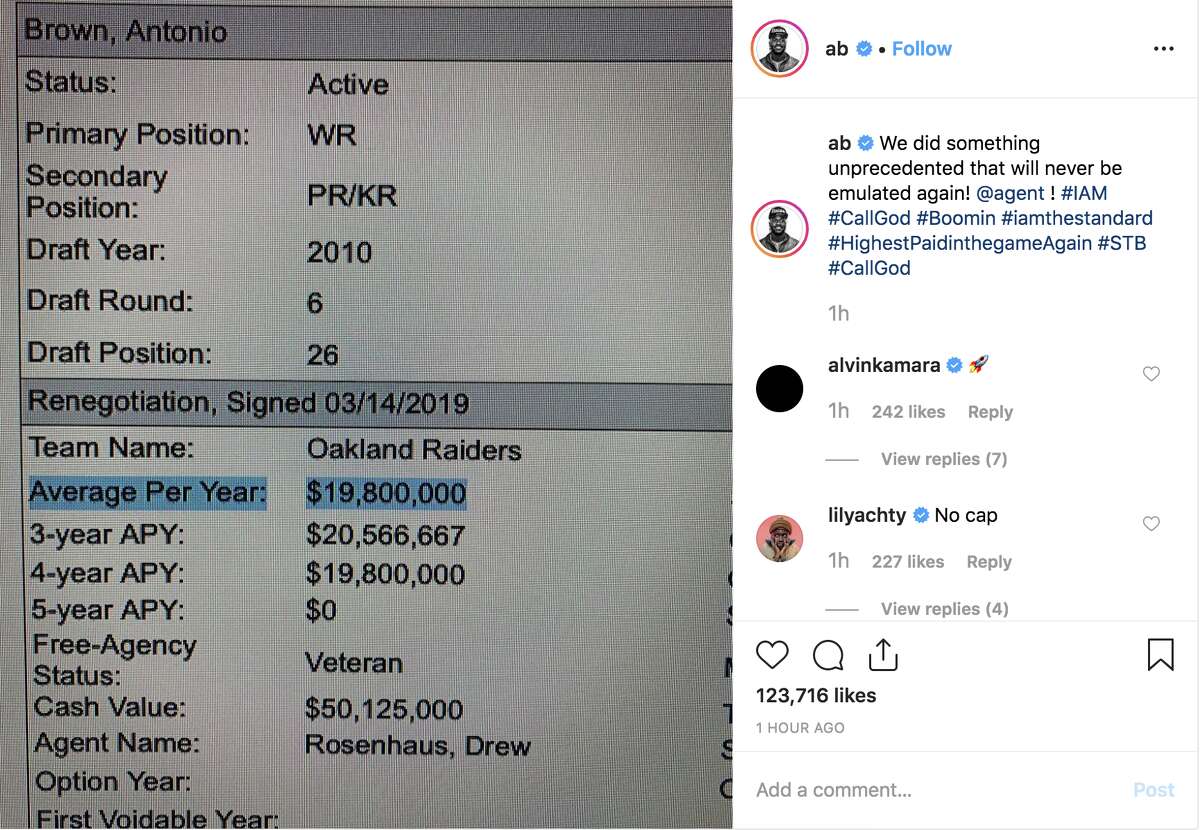 Callgod Antonio Brown S Instagram Is A Relentless Hilariously Wild Ride