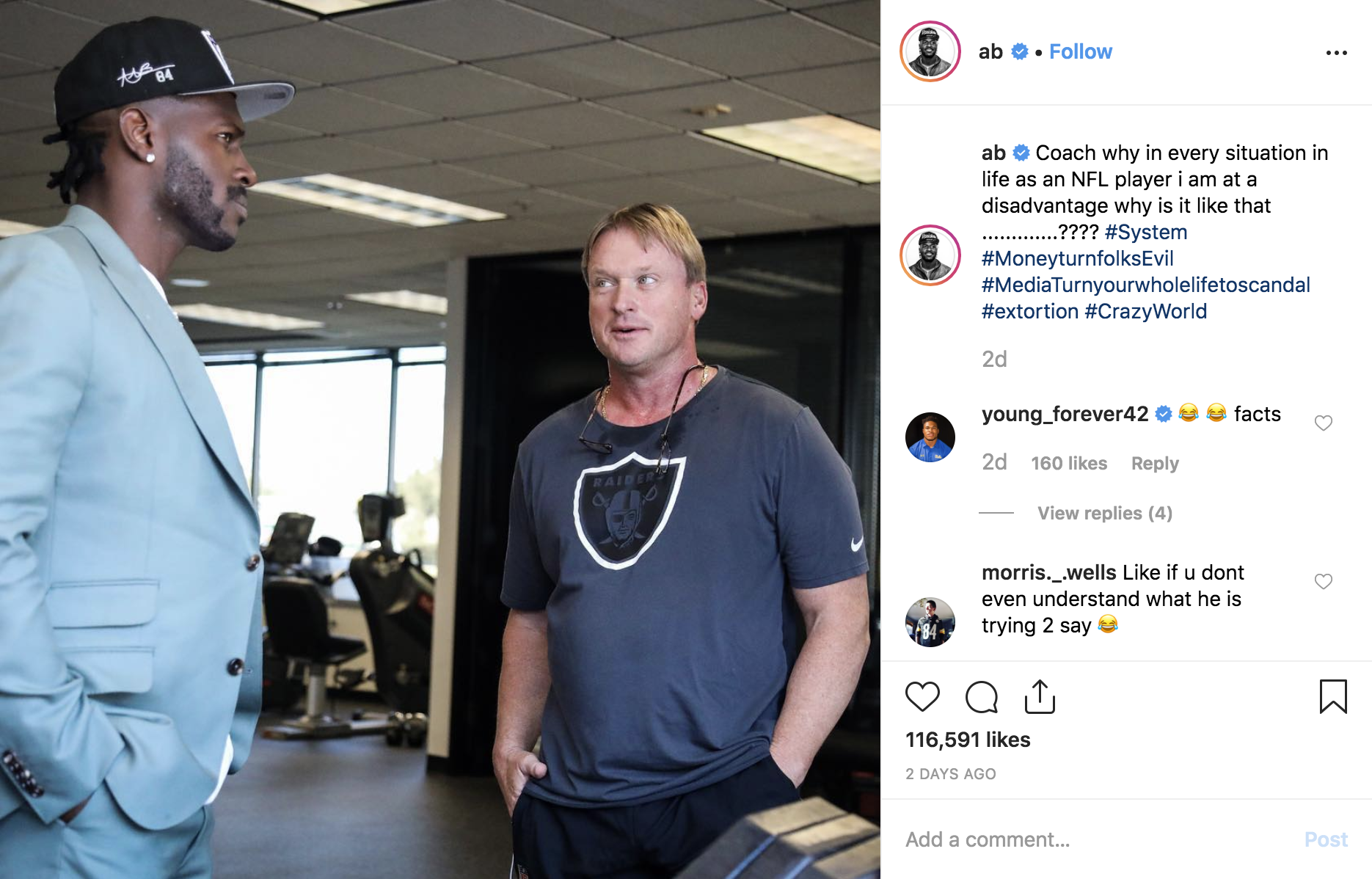 Callgod Antonio Brown S Instagram Is A Relentless Hilariously Wild Ride