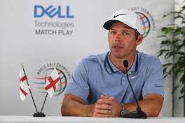 AUSTIN, TEXAS - MARCH 26: Paul Casey of England addresses the media ahead of the WGC Dell Technologies Matchplay on March 26 on March 26, 2019 in Austin, Texas. (Photo by Warren Little/Getty Images)