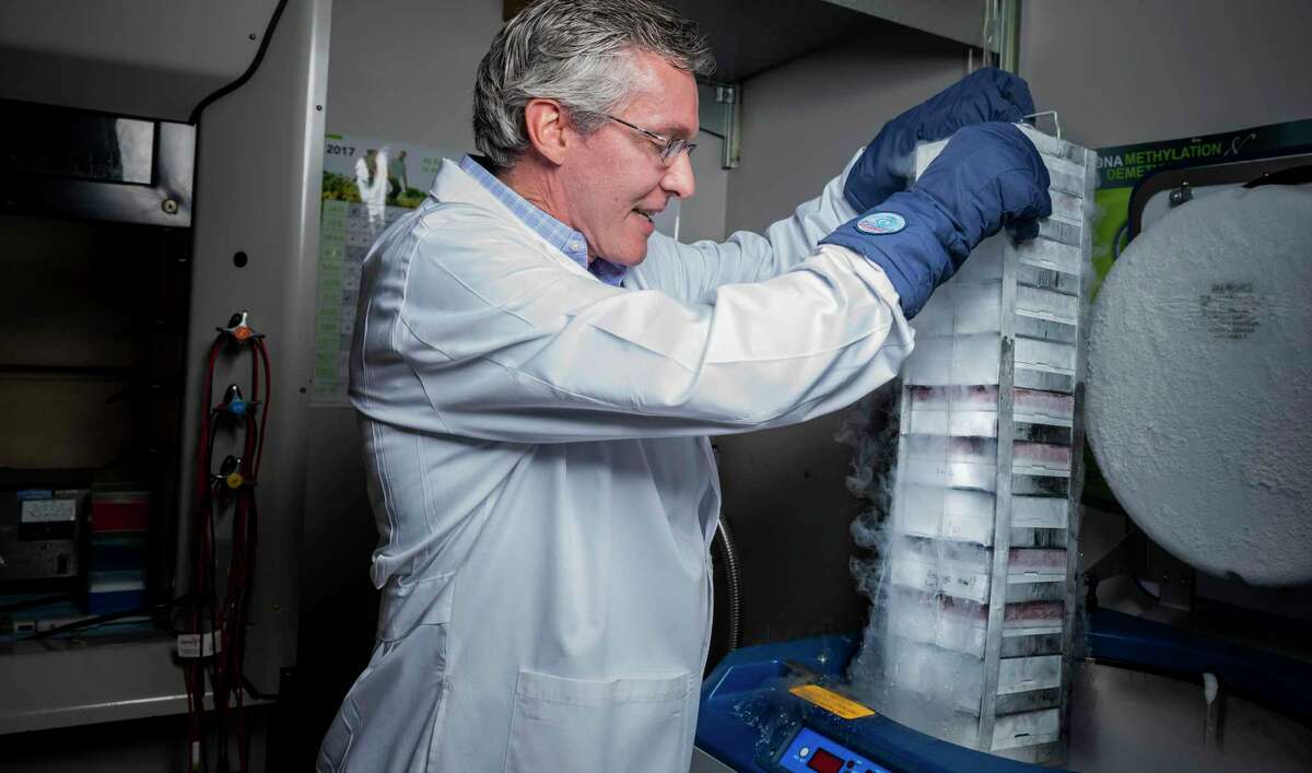 The Cancer Prevention and Research Institute of Texas has been crucial in reducing cancer mortality rates and funding research, such as that done at the UT Health San Antonio. Here, Ricardo Aguiar, professor of medicine in the Division of Hematology/Oncology at UT Health San Antonio, gets to work.
