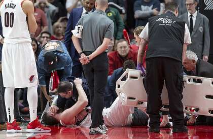 Warriors Send Our Best Wishes To Blazers Jusuf Nurkic Sfchronicle Com