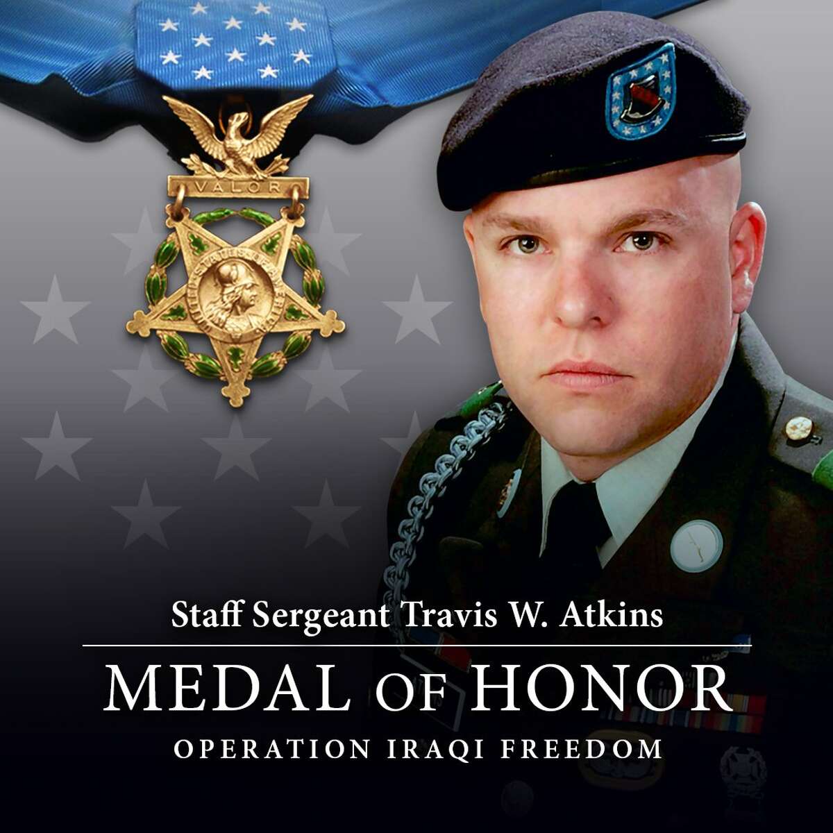 Staff Sgt. Atkins, of Bozeman, Montana, posthumously will become the fifth U.S. service member to receive the nation's highest award for combat valor, the Medal of Honor, for actions during the eight-year Iraq War. A member of the 10th Mountain Division of Fort Drum, New York, he is credited with saving the lives of Aijo and two other soldiers by smothering a suicide vest laced with grenades, worn by the man he body-slammed.