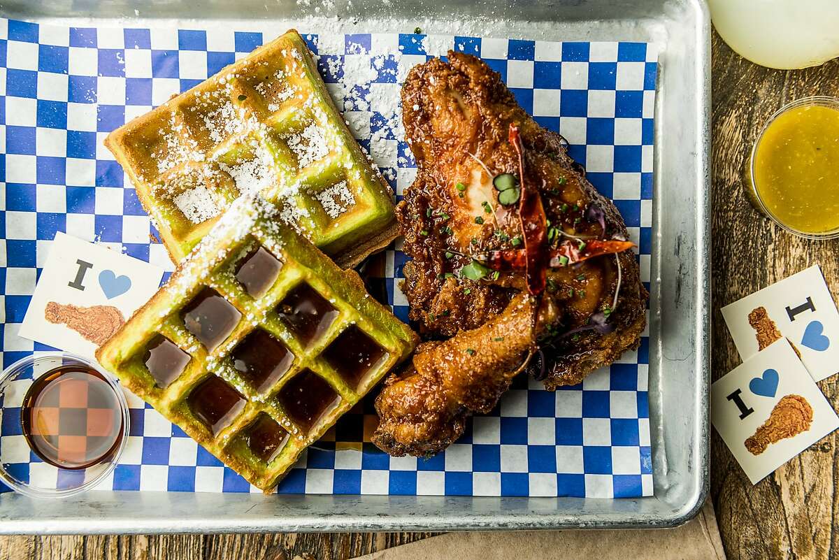 Little Skillet's fried chicken gets paired with a pandan mocha waffle for Kulinary Confidential.