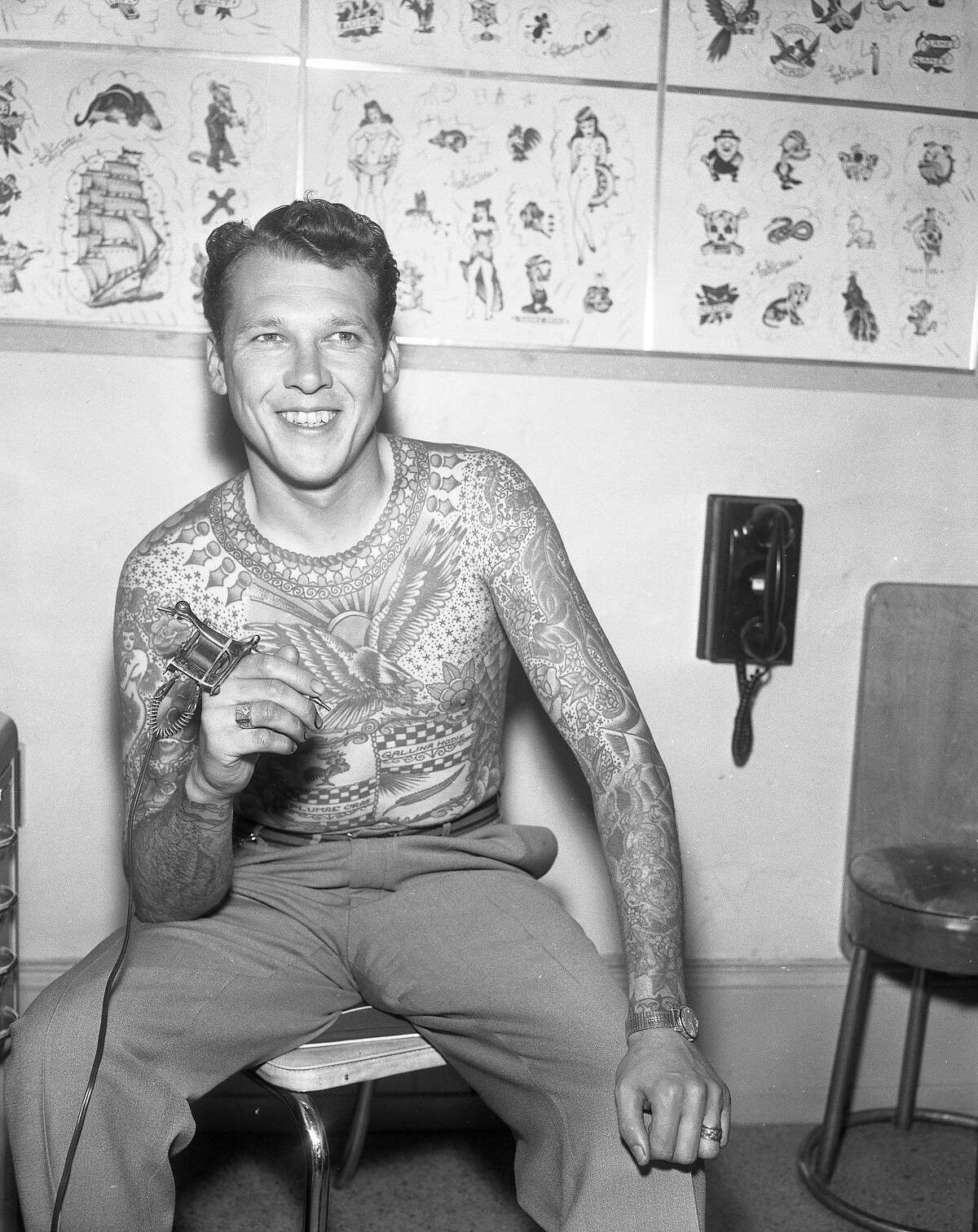 Tattoo artist Lyle Tuttle, August 24, 1960