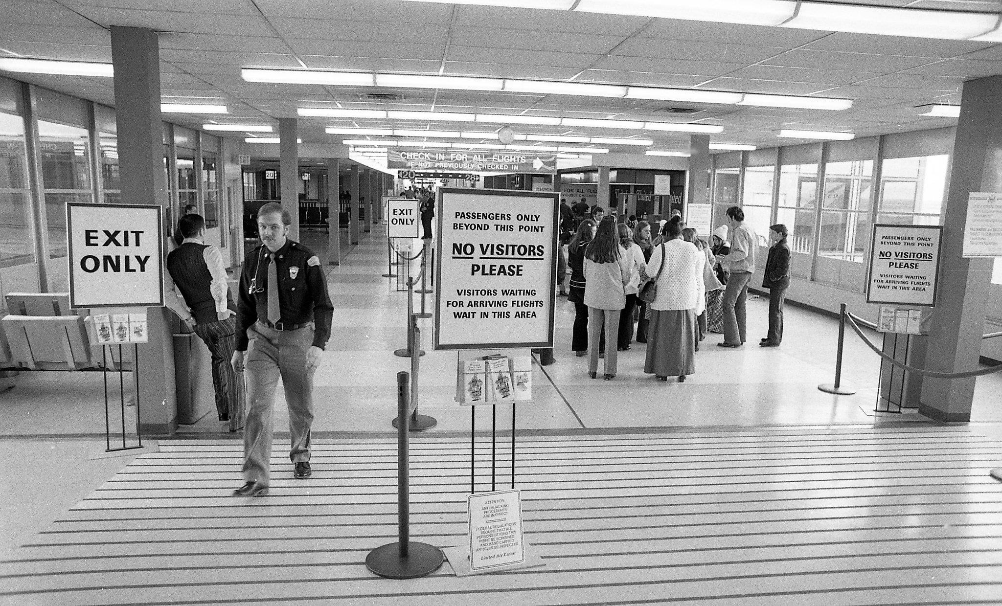 Photos of first SF airport security checkpoints in 1973 ‘A sign of the