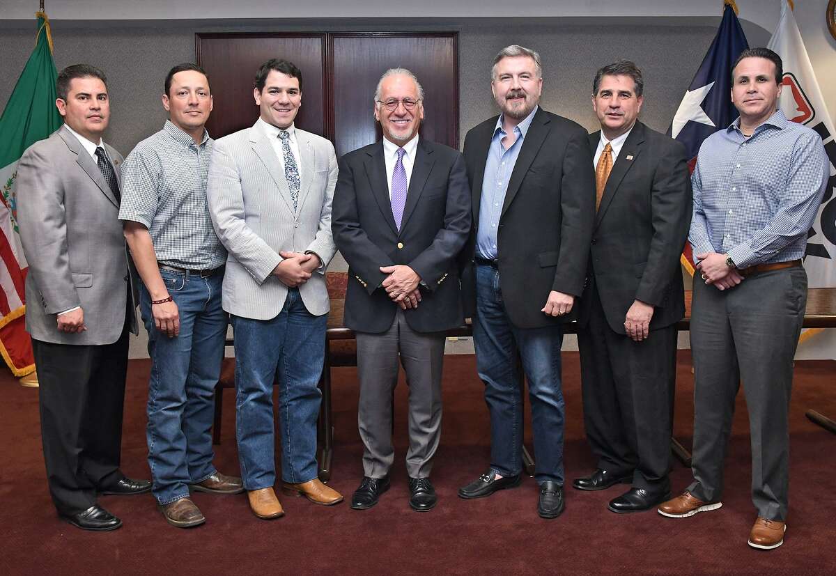 The Boys and Girls Clubs of Laredo announced the new slate of officers for 2019. From left are Wilfredo Martinez, first vice president; Joey Tellez Jr., treasurer; Andrew Carranco, president-elect; Joe Arciniega, president; George Beckelhymer, second vice president; John Villarreal, outgoing president; and Ramon Zertuche II, secretary.