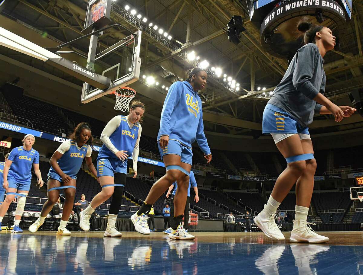UCLA players practice the day before the Albany Regional of the NCAA Women's Basketball Championship at the Times Union Center on Thursday, March 28, 2019 in Albany, N.Y. UCLA will be taking on University of Connecticut on Friday. (Lori Van Buren/Times Union)