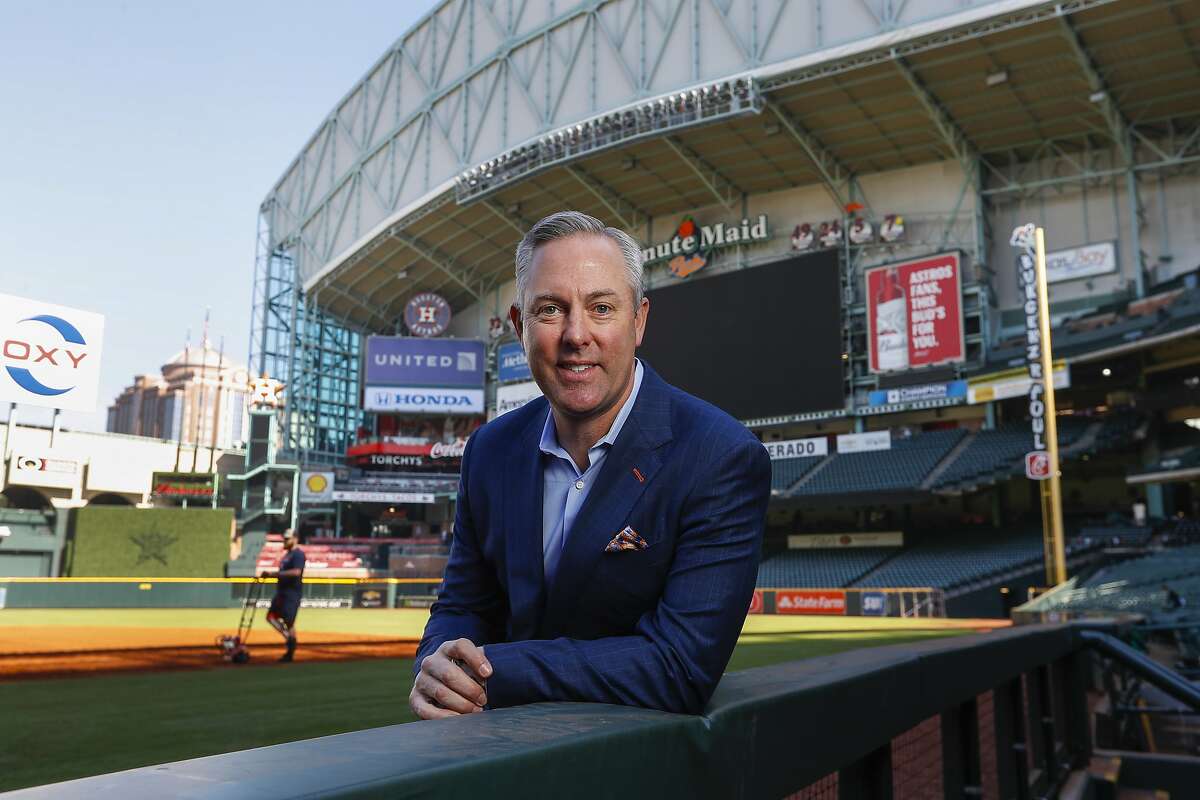 Houston Astros president Reid Ryan stands inside of Minute Maid Park, Wednesday, March 20, 2019, in Houston.