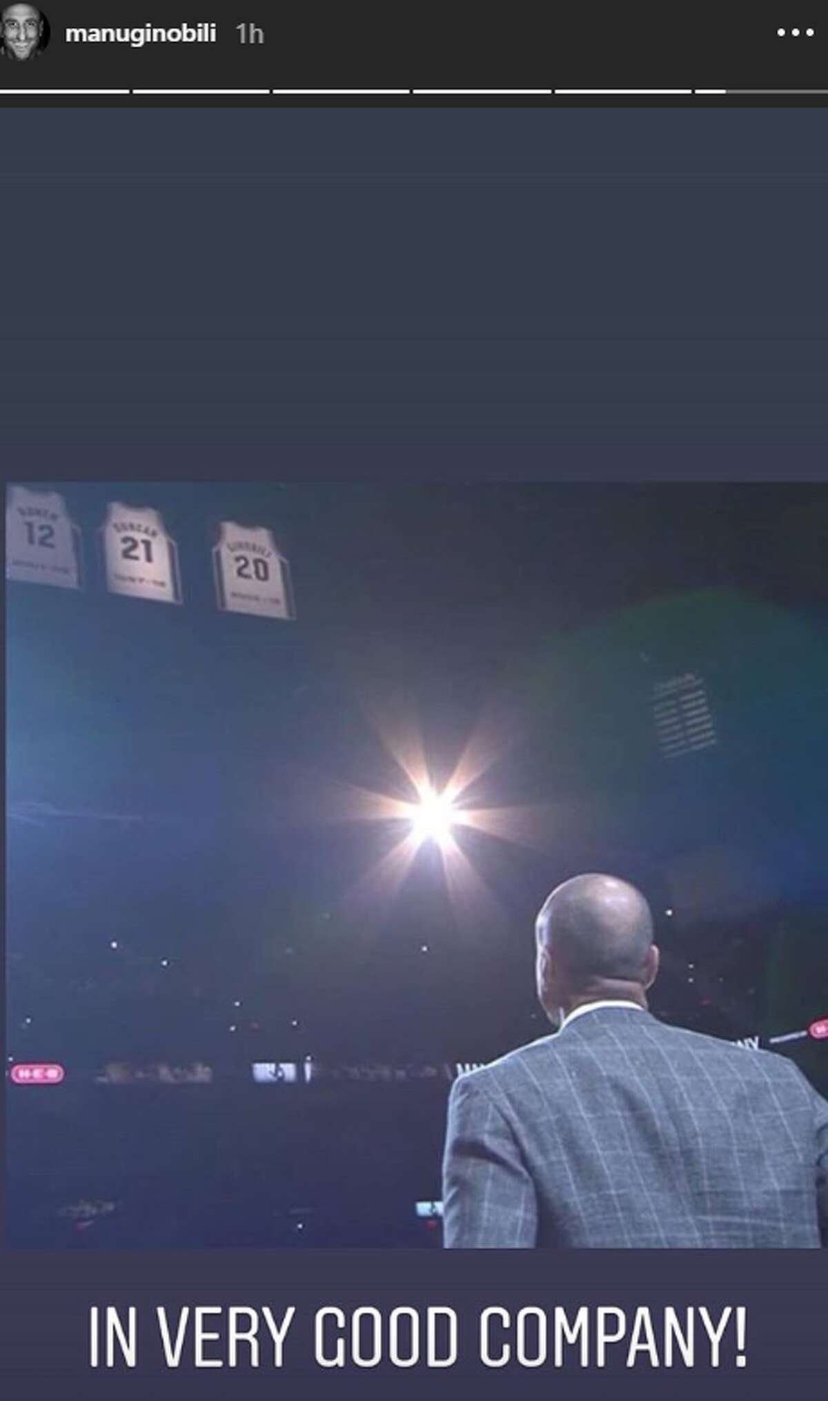 Manu Ginobili summed up his highlights of the night via his Instagram story feature.