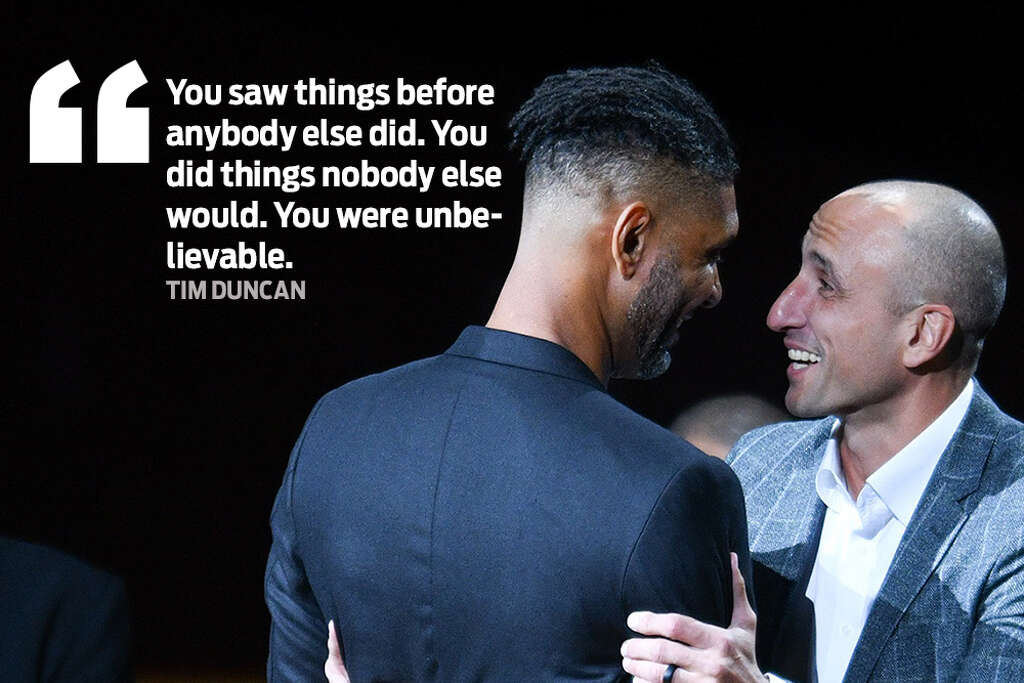 <p>Memorable quotes from Manu Ginobili's jersey retirement ceremony.</p>