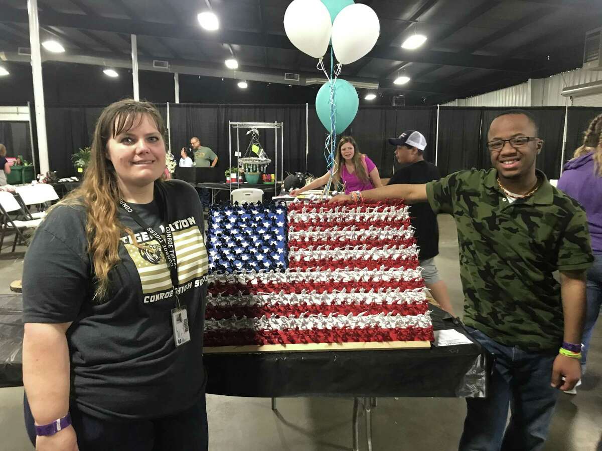 Conroe High School Tiger Life’s Joshua Shaw, 18 earned a blue ribbon as the Division II Handicraft Grand Champion at the Sunshine Show on Friday during the Montgomery County Fair Association's Sunshine Day, which celebrates the community of special needs.