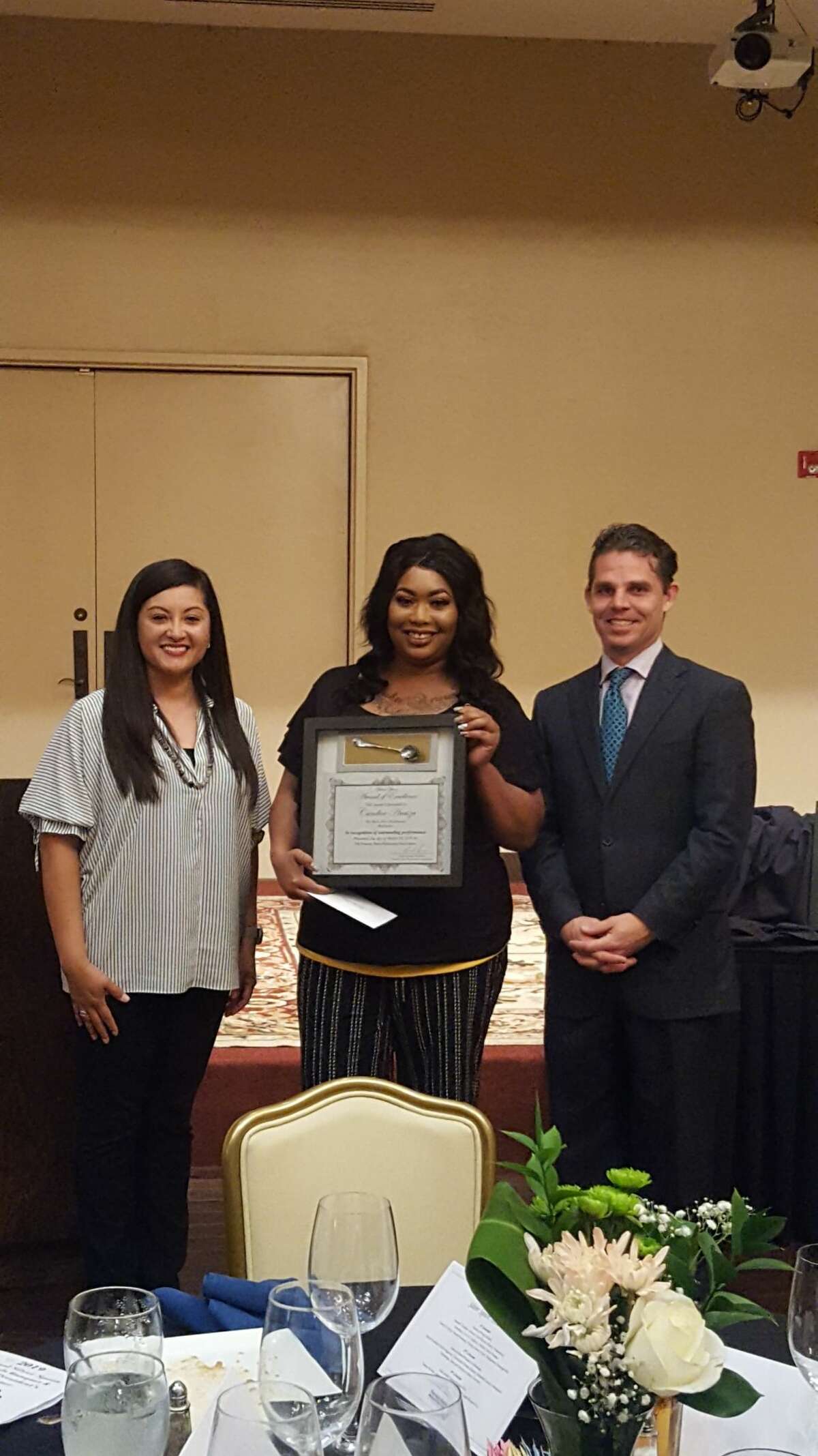 The 2019 Silver Spoon Awards were held in conjunction with the Permian Basin Restaurant Association banquet. Candace Araiza accepts the Bartender award for The Barn Door.