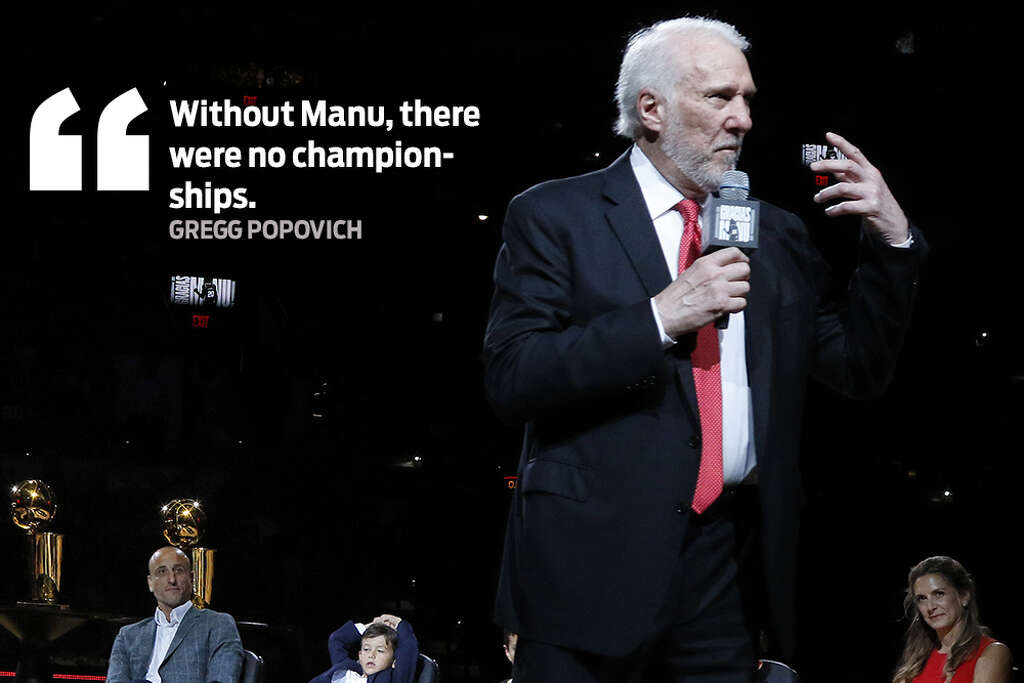 <p>Memorable quotes from Manu Ginobili's jersey retirement ceremony.</p>