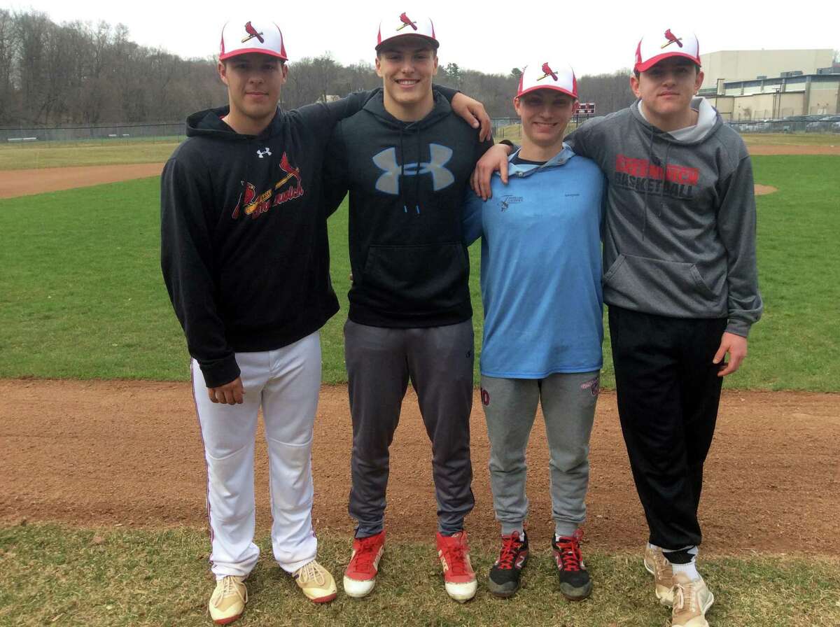 From left to right, Cristian Perez, Jackson Blanchard, Sean Pratley and Stephen Bennett are senior captains of the Greenwich High School baseball team, which opens its season Saturday against visiting Simsbury.