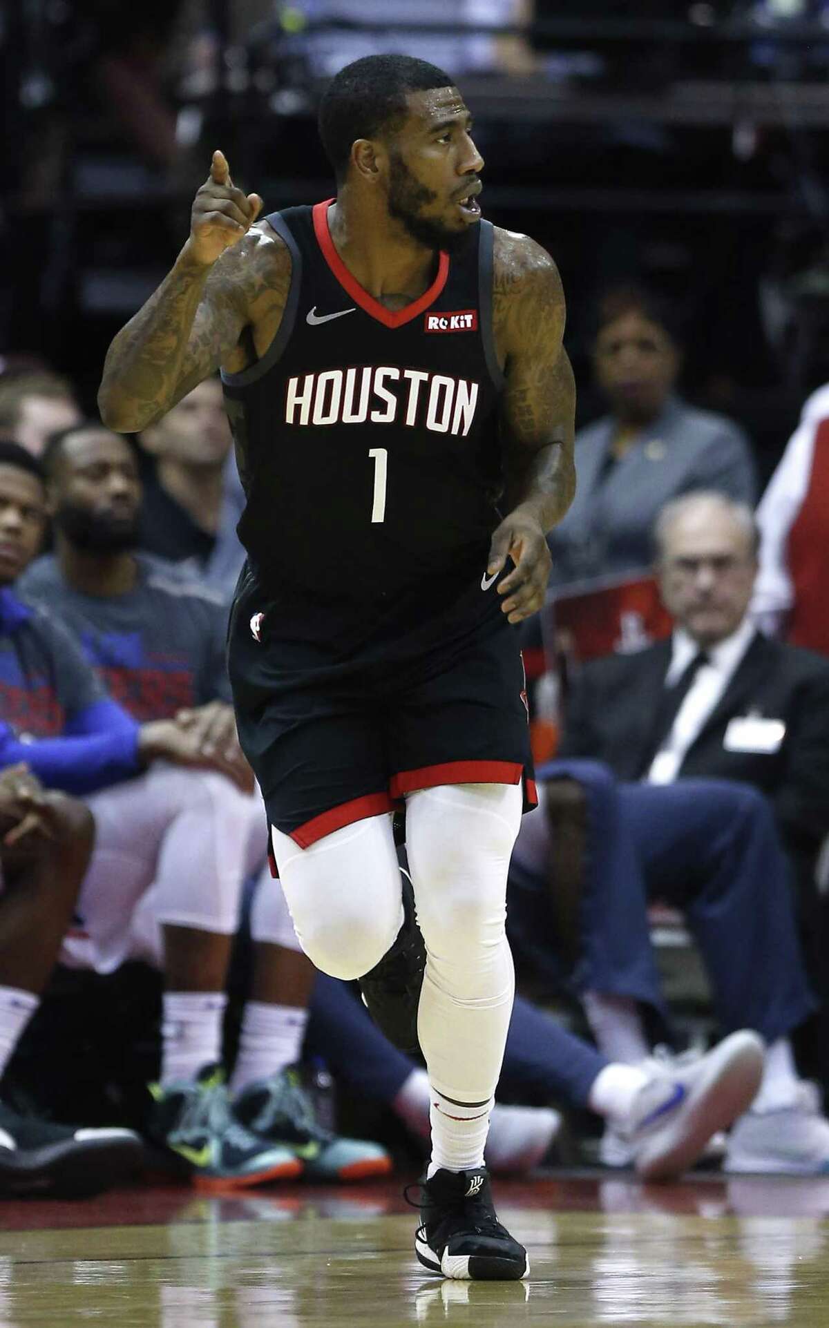 Rockets guard Iman Shumpert has struggled with his shot but his defense has picked up.