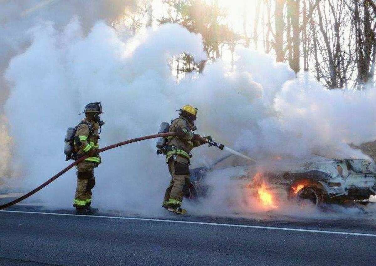 At approximately 8 a.m. on Monday, April 1, 2019 the Echo Hose Hook & Ladder Co.1 was dispatched to Route 8 Northbound between Exits 11 and 12 for the vehicle fire. There were no reported injuries.