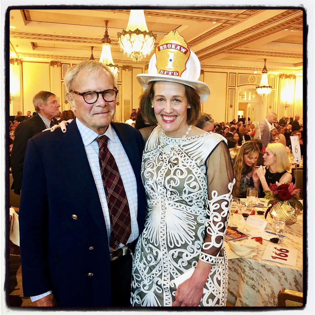 Newsman Tom Brokaw and his daughter, Dr. Jennifer Brokaw, at the Art of Fire Gala. March 23, 2019.