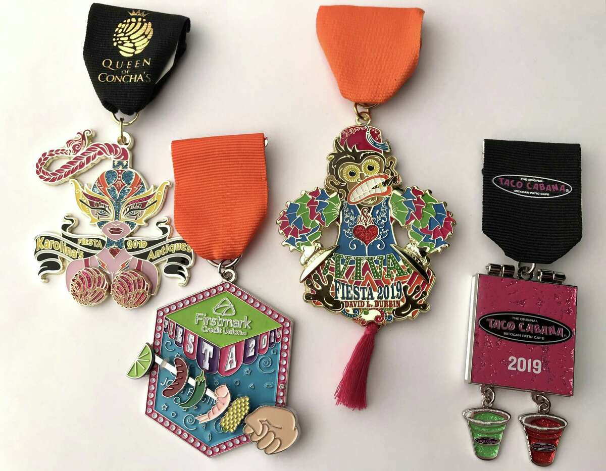 Click ahead to view the best San Antonio Fiesta medals 2019 had to offer. Fiesta Medals Contest top winners, left to right: Queen of Conchas by Karolina’s Antiques (Best in Show Overall and First Place: Retailers); Firstmark Credit Union (First Runner-up Overall and First Place: Food treats); Monkey toy medal by David Durbin (Second Runner-up Overall tie and First Place: Individual); Taco Cabana (Second Runner-up Overall tie and First Place: Restaurants).