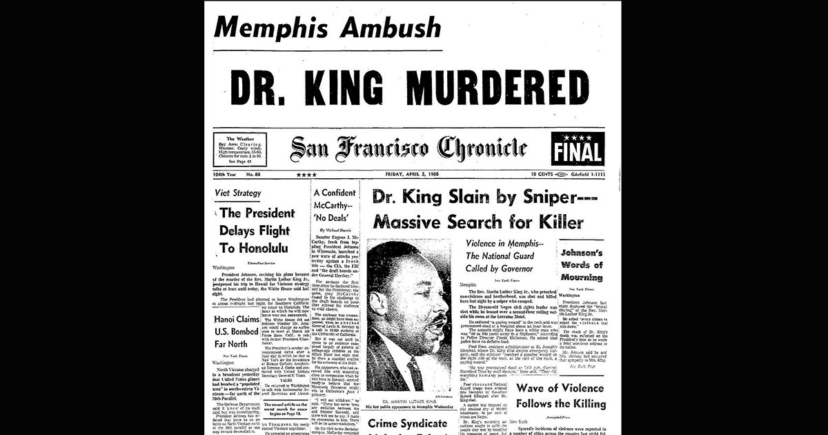 Chronicle Covers Martin Luther King Jr S Assassination And The