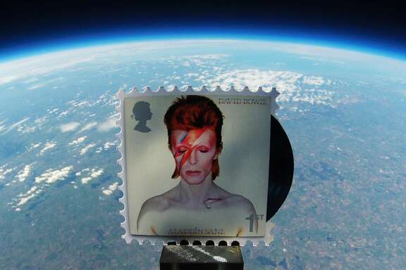 UK's Royal Mail launched 52 sets of David Bowie stamps into space. The stamps issued pays tribute to the late music and fashion icon, featuring images of his album covers and photographs from major tours.