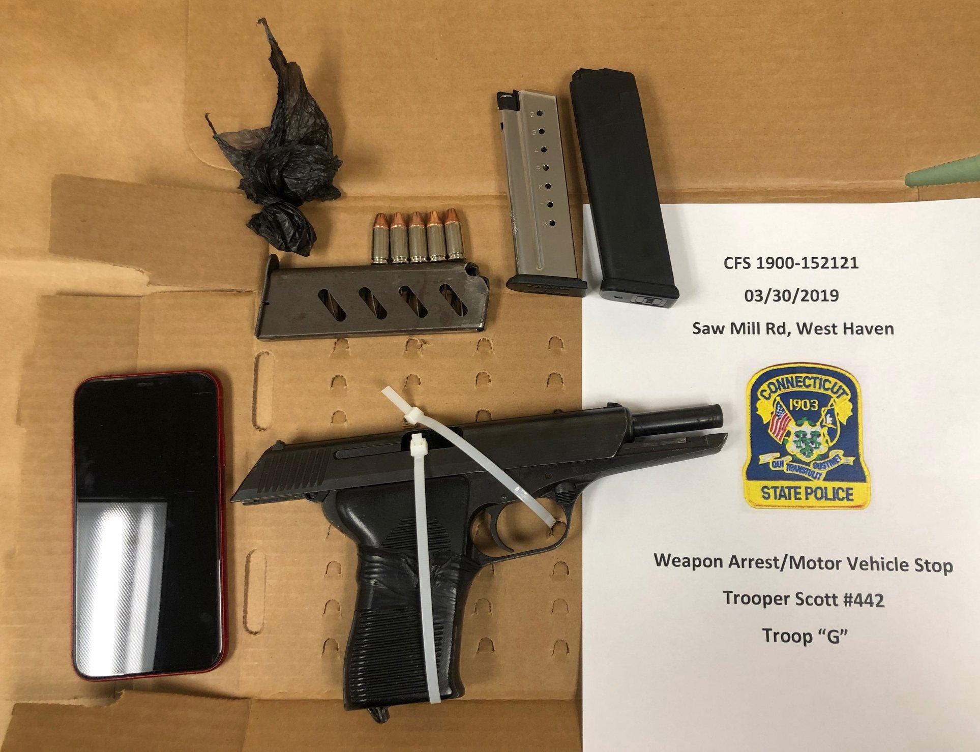 New Haven man facing weapon charges after motor vehicle stop