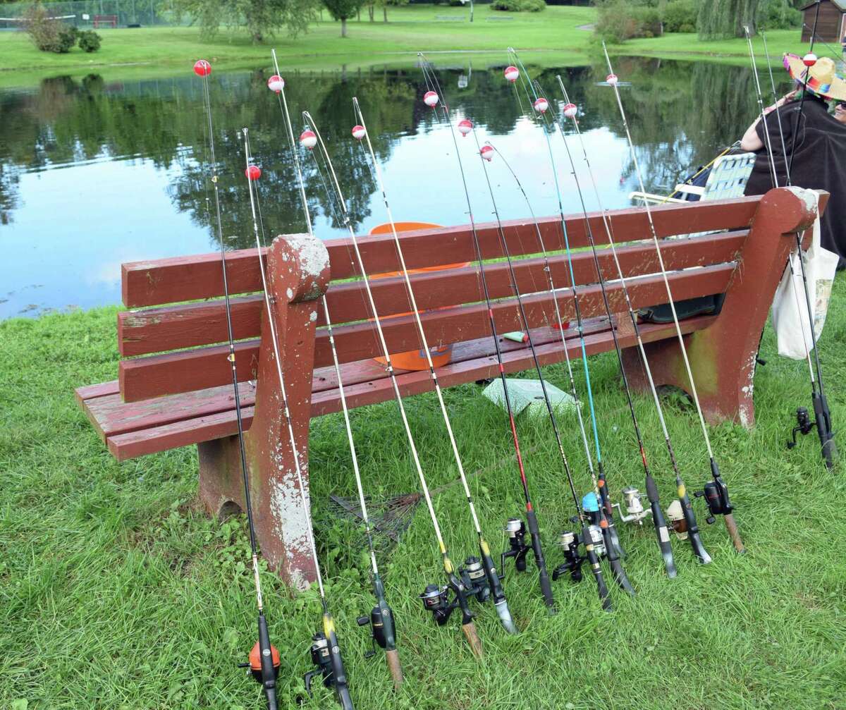 Fishing poles and worms.