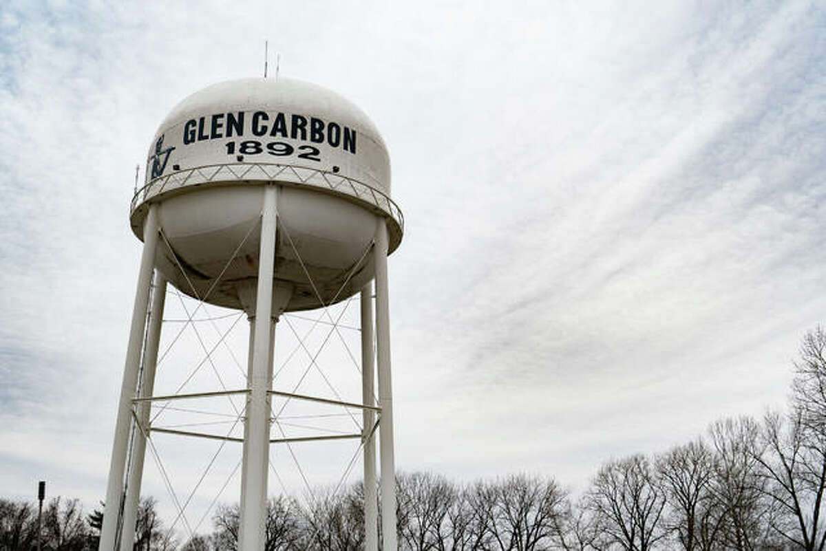 Glen Carbon's main elevated water tower on Glen Carbon Road, behind the Dairy Queen and a fire station. It has a 500,000-gallon capacity.