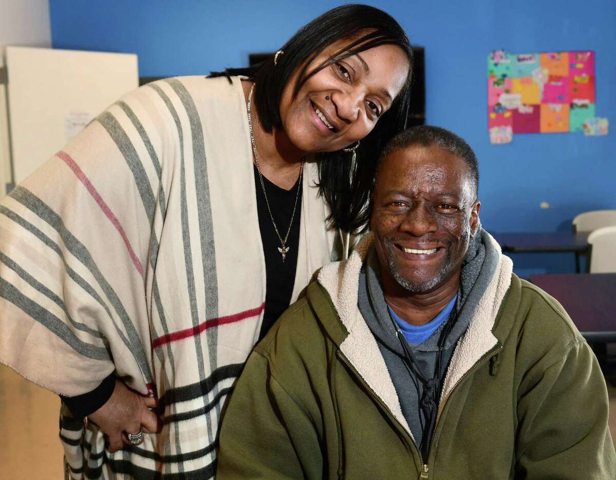 Keystone House client Jerome Barr and Peer Support Specialist Alima Davis at Keystone's facility on Main Street Tuesday, April 2, 2019, in Norwalk, Conn. Keystone House, a Norwalk nonprofit that supports people living with mental illness, is hosting its biggest fundraiser on April 6 at the Norwalk Inn where Davis and Barr will give the keynote address.