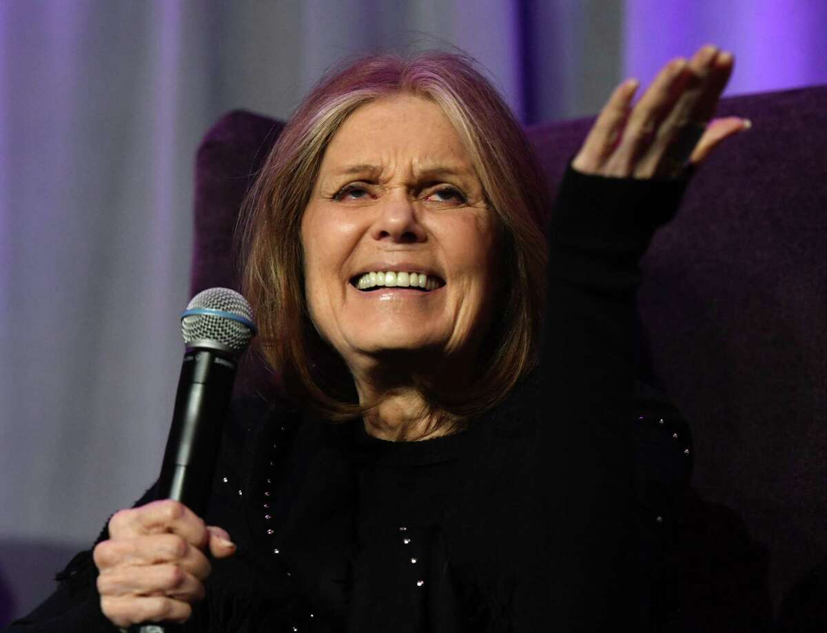 Writer, lecturer, political activist and feminist organizer Gloria Steinem speaks at the Planned Parenthood of Southern New England Spring Luncheon at the Stamford Marriott Hotel & Spa in Stamford on Wednesday. Steinem delivered the keynote with moderator Amanda Skinner speaking on a variety of topics at the event, which raised tens of thousands of dollars for Planned Parenthood.