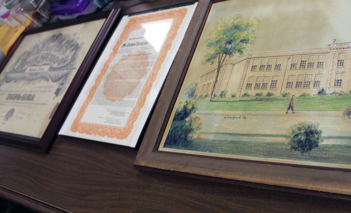 A diploma of one of the first Humble school district graduates; a bond used for the construction of Charles Bender High School; and an original architect rendering of Charles Bender High School, are all on loan from the Humble Museum to Humble ISD as the school district creates a comprehensive database, digitally archiving its history in honor of Humble ISD's 100th anniversary in Feb. 2019.