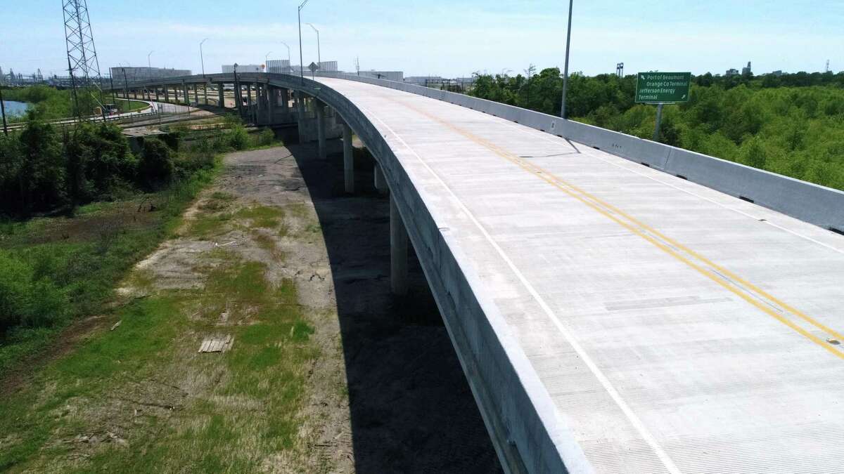 Recently opened to traffic, the Port of Beaumont's Orange County terminal overpass will allow road and rail traffic to operate simultaneously. Photo taken Tuesday, 4/2/19