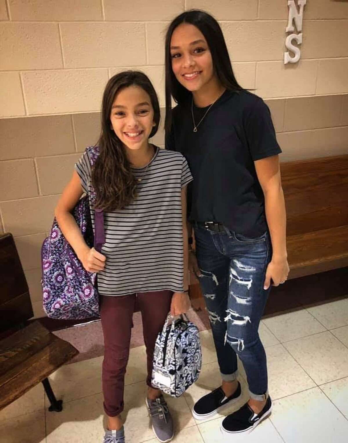 London Sophia Bribiescas, 10, is shown with her sister, Alexa Denice Montez, 16. London was a fifth-grader at Leon Springs Elementary School. Alexa was a sophomore and a cheerleader at Clark High School.