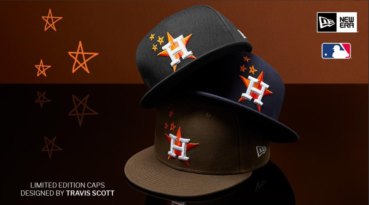 Take a look at Travis Scott's limited edition Astros hats ...