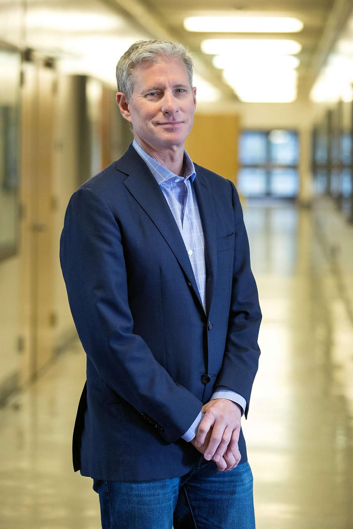 Chris Larsen, business executive and co-founder of the company Ripple Labs, Inc., poses for a portrait on campus of San Francisco State University, his alma mater, on Thursday, April 4, 2019. San Francisco, Calif.